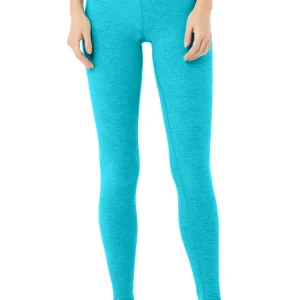 High-Waist Alosoft Flow Legging - Bright Aqua Heather