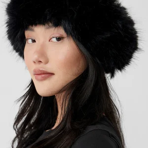 Faux Fur Wintersun Headband - Black