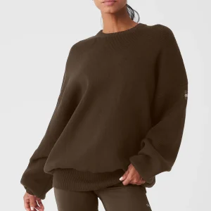 Scholar Crew Neck Sweater - Espresso
