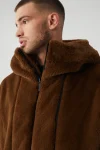 Knock Out Faux Fur Jacket - Chocolate