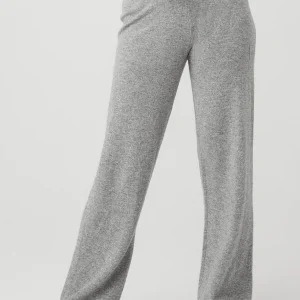 Cashmere High-Waist Jet Set Wide Leg Pant - Dove Grey Heather