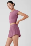 Alosoft Crop Finesse Short Sleeve - Soft Mulberry