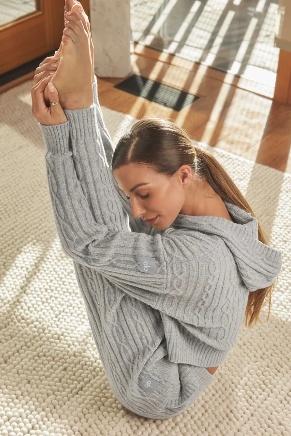 Cable Knit Winter Bliss Pant - Athletic Heather Grey