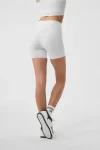5 Airbrush High-Waist Biker Short - White