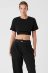 Made You Look Cropped Short Sleeve Tee - Black