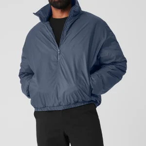 Latitude Light Weight 1/2 Zip Pullover Jacket - Bluestone