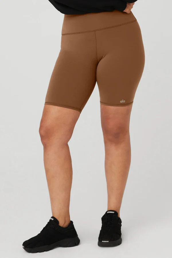 7 High-Waist Biker Short - Cinnamon Brown