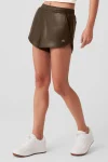 Faux Leather Power Hour Short - Espresso