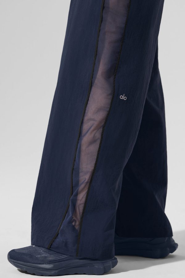 High-Waist Origin Wide Leg Track Pant ?C Navy/Black