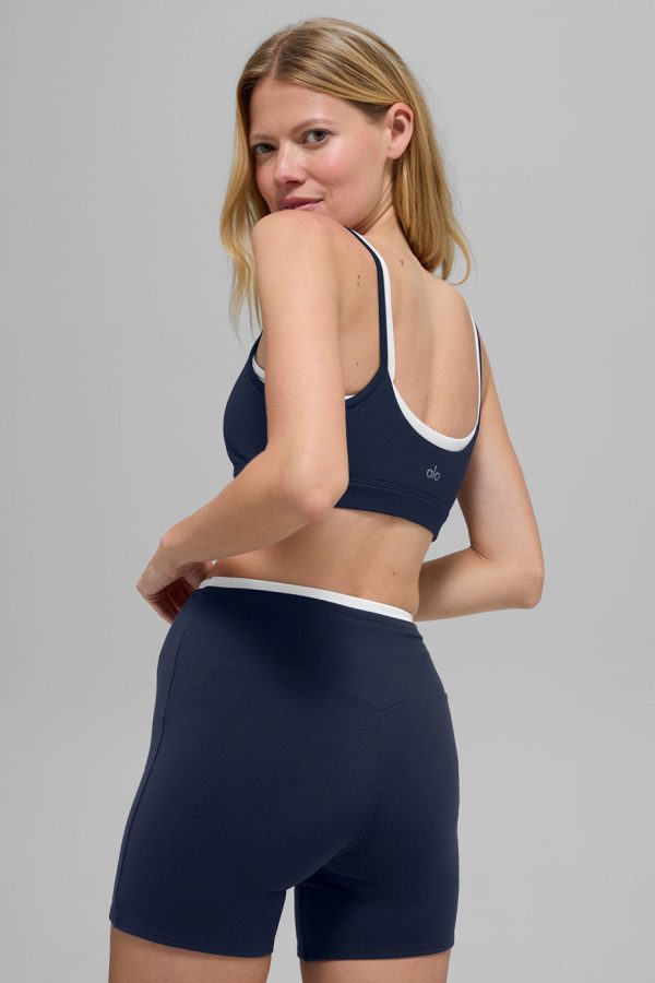 Airbrush Double Up Bra – Navy/White