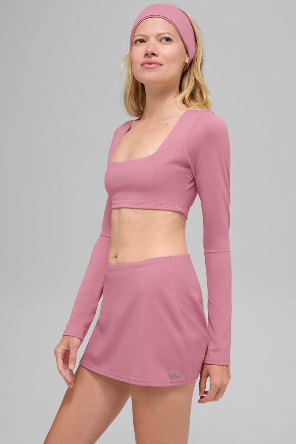 ALO Softsculpt Precision Long Sleeve Bra – Pink Wild Rose