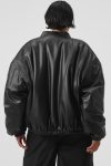 Faux Leather Premier Bomber ?C Black