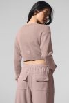 Sheer Cashmere Cropped Cardigan ?C Taupe