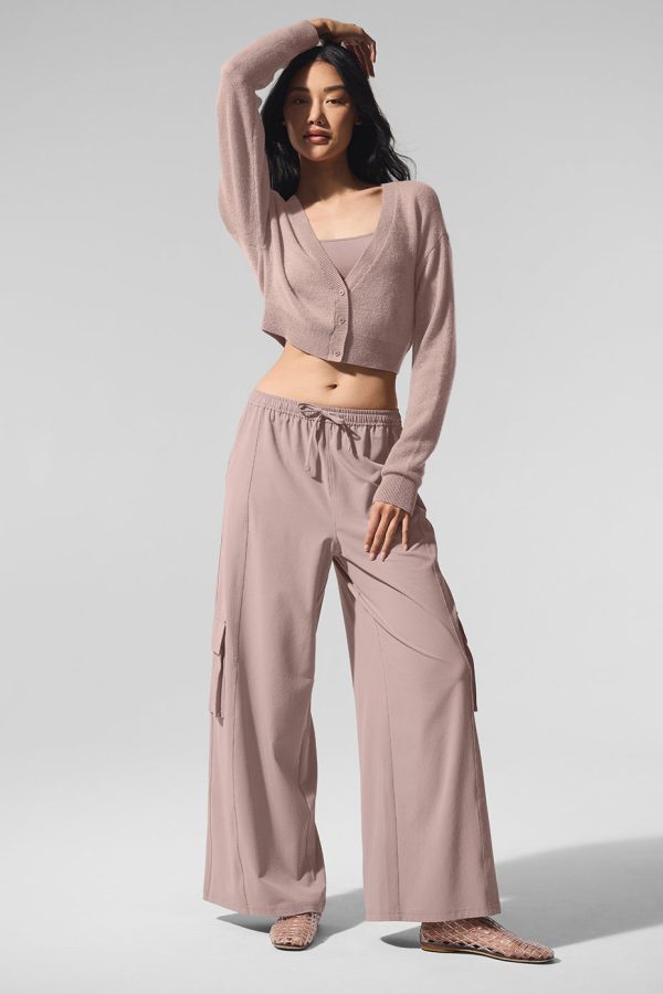 Sheer Cashmere Cropped Cardigan ?C Taupe