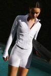 Airbrush Corset Full Zip Jacket ?C White