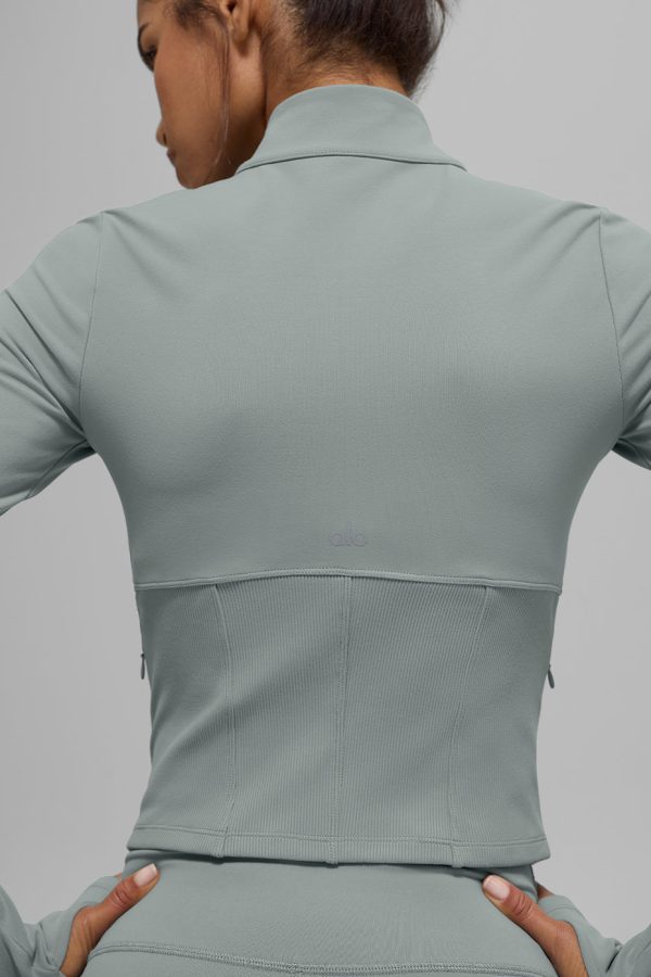 Airbrush Corset Full Zip Jacket ?C Lunar Grey