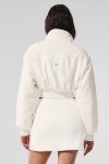 Polar Fleece Cropped Wintry Mix Jacket ?C Ivory