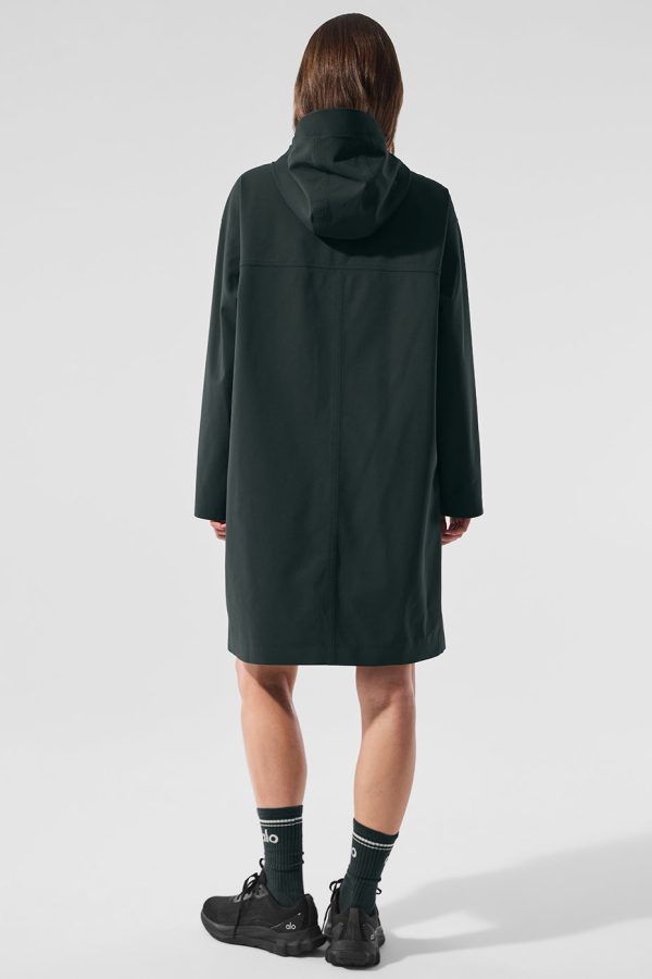 Rain Or Shine Long Coat ?C Charcoal Green