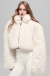 Opulent Faux Fur Cropped Jacket ?C Ivory