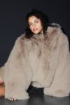 Opulent Faux Fur Statement Jacket ?C Oat