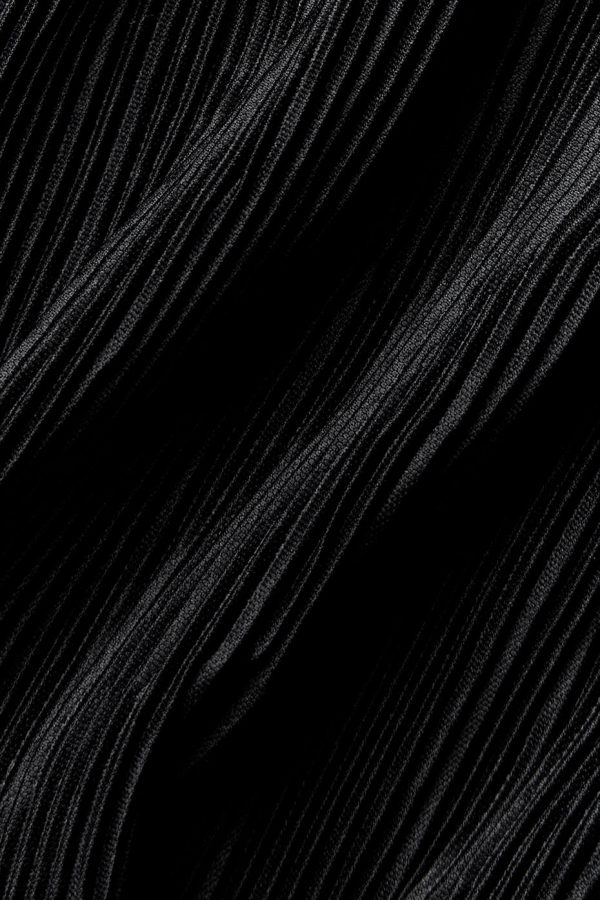 Cropped Micro Plisse Jacket ?C Black