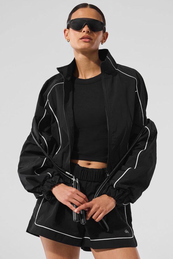 Motivate Full-Zip Track Jacket ?C Black/White
