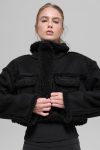 Faux Shearling Snowfall Cropped Jacket ?C Black