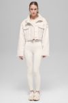 Faux Shearling Snowfall Cropped Jacket ?C Ivory