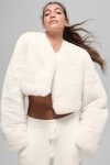 Faux Fur Chic Cropped Jacket ?C Ivory