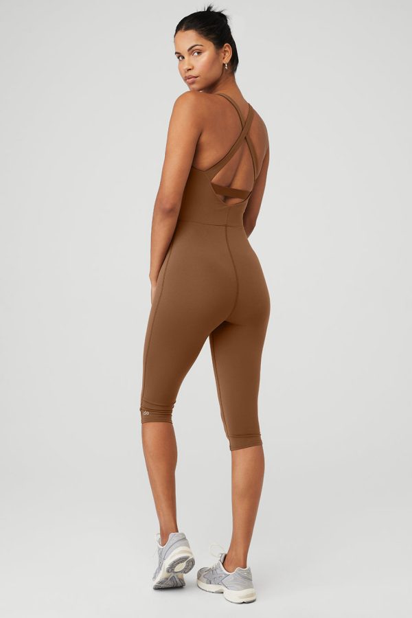 Airbrush Physique Onesie ?C Cinnamon Brown
