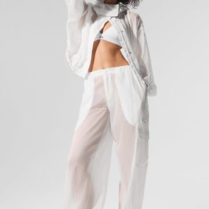 Sheer Game Time Wide Leg Jogger ?C White